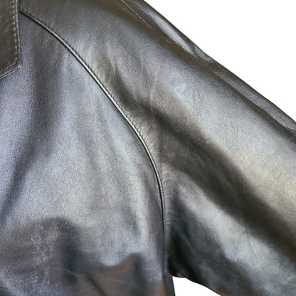 Cayenne Black Leather Coat | Size Large