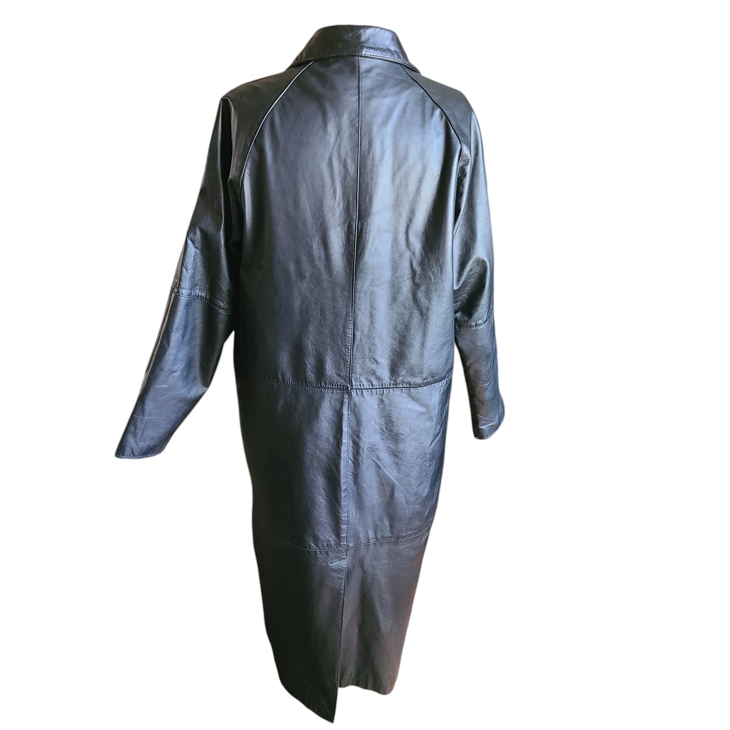 Cayenne Black Leather Coat | Size Large