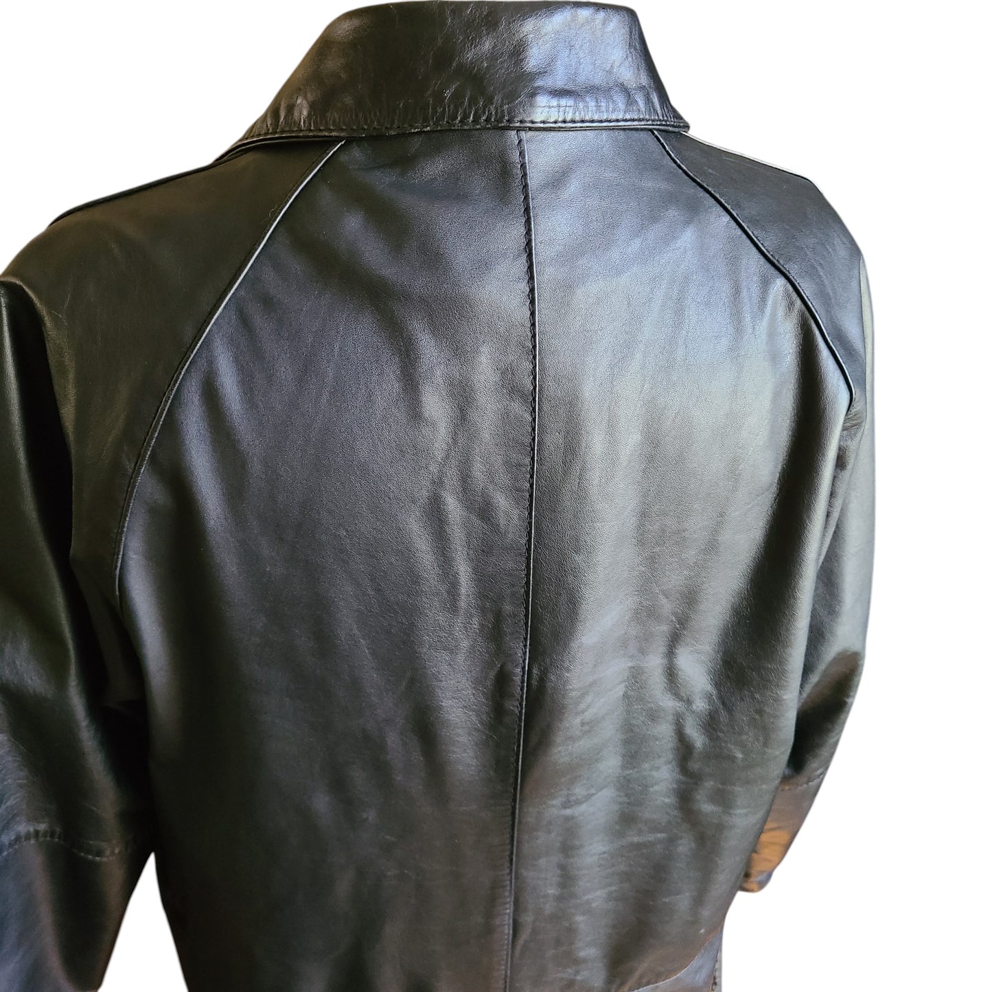 Cayenne Black Leather Coat | Size Large