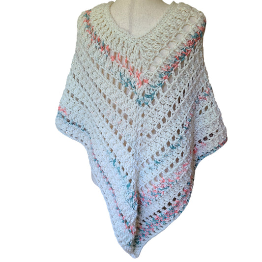 Hand Crocheted Acrylic Poncho | One Size