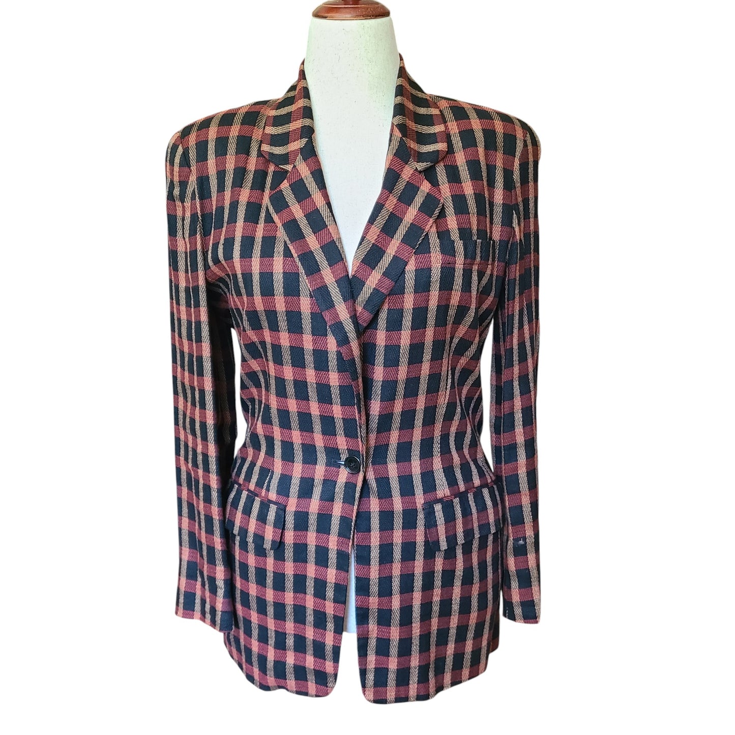 Anne Klein II 80s Plaid Blazer | Size 4