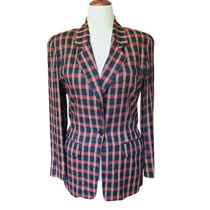 Anne Klein II 80s Plaid Blazer | Size 4