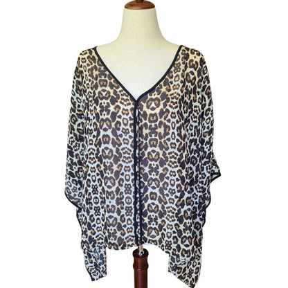 Miss Tina 00's Animal Print Poncho | One Size