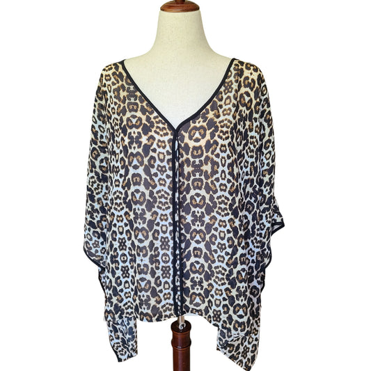 Miss Tina 00's Animal Print Poncho | One Size