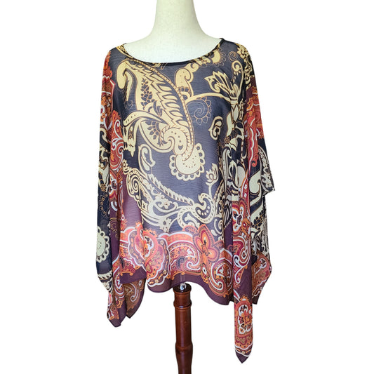 Susan Garver 00s Baroque Print Poncho