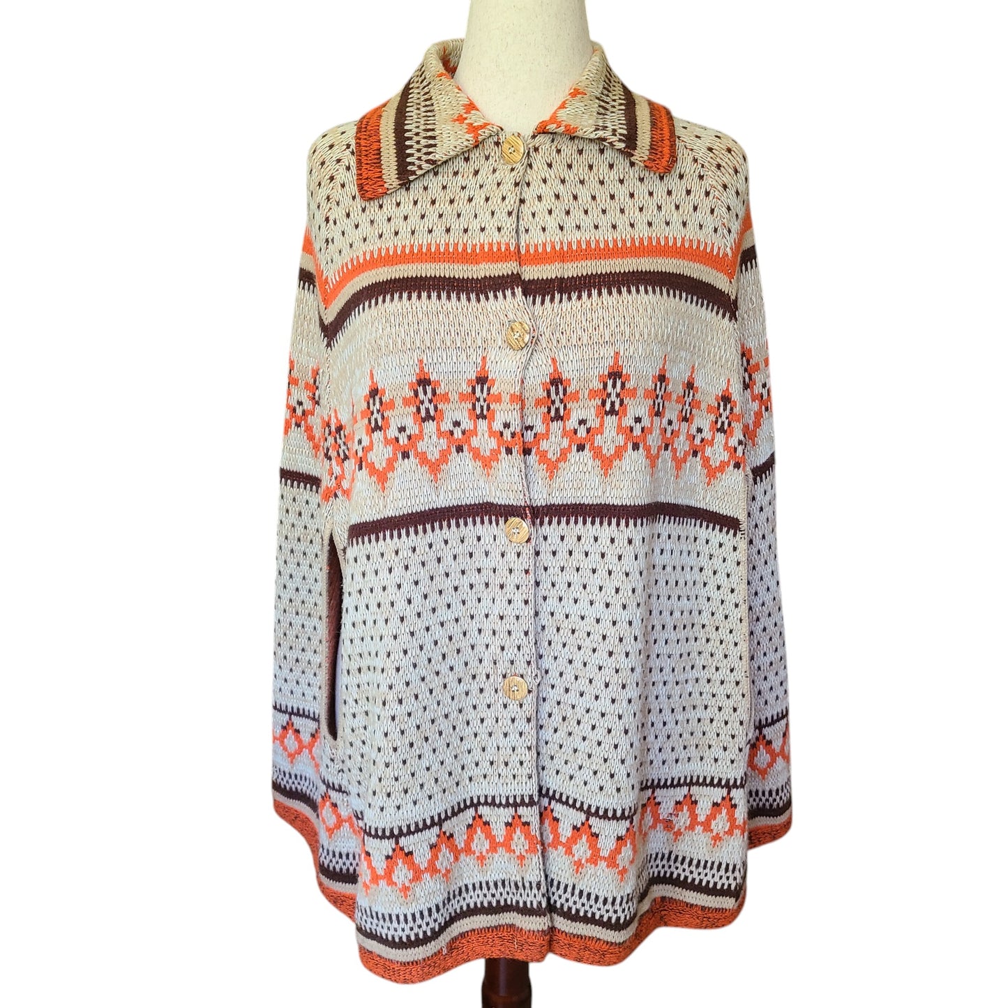 Strubridge Roosevelt 70s Knit Cape Poncho | One Size