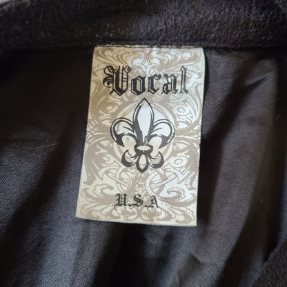 Vocal Faux Suede Front Tie Lace Detail Jacket | Size Large