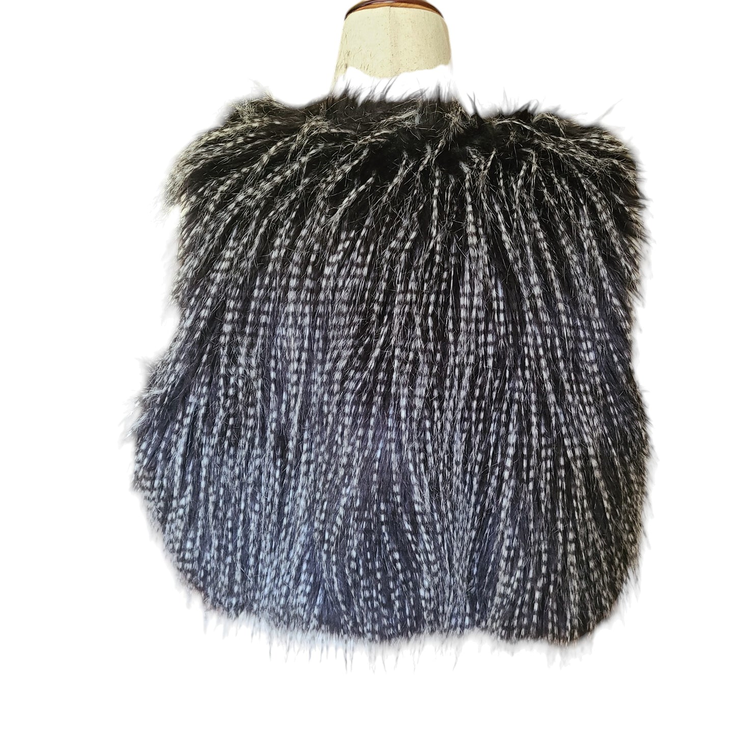 Simply Vera Vera Wang Faux Fur Grey-Black Vest | Size L \ XL