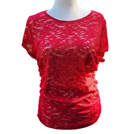 Torrid Festi Red Floral Lace Top | Size 1