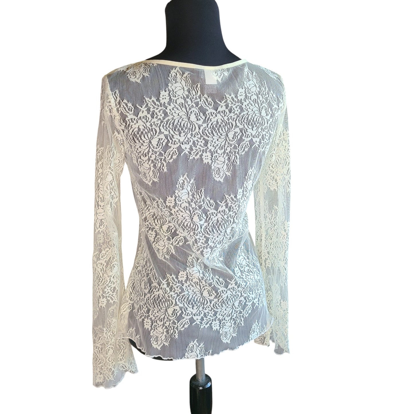 Moda International Lace Bow Keyhole Top | Size S