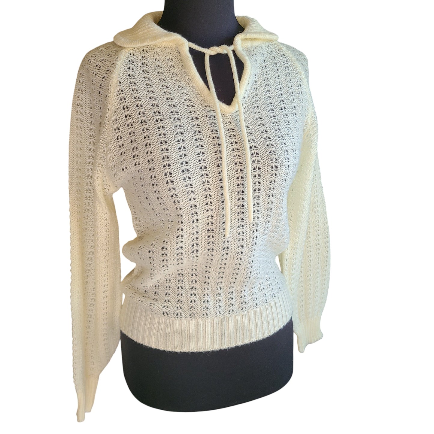 Ivory 1970s Pullover Sweater | Size Medium