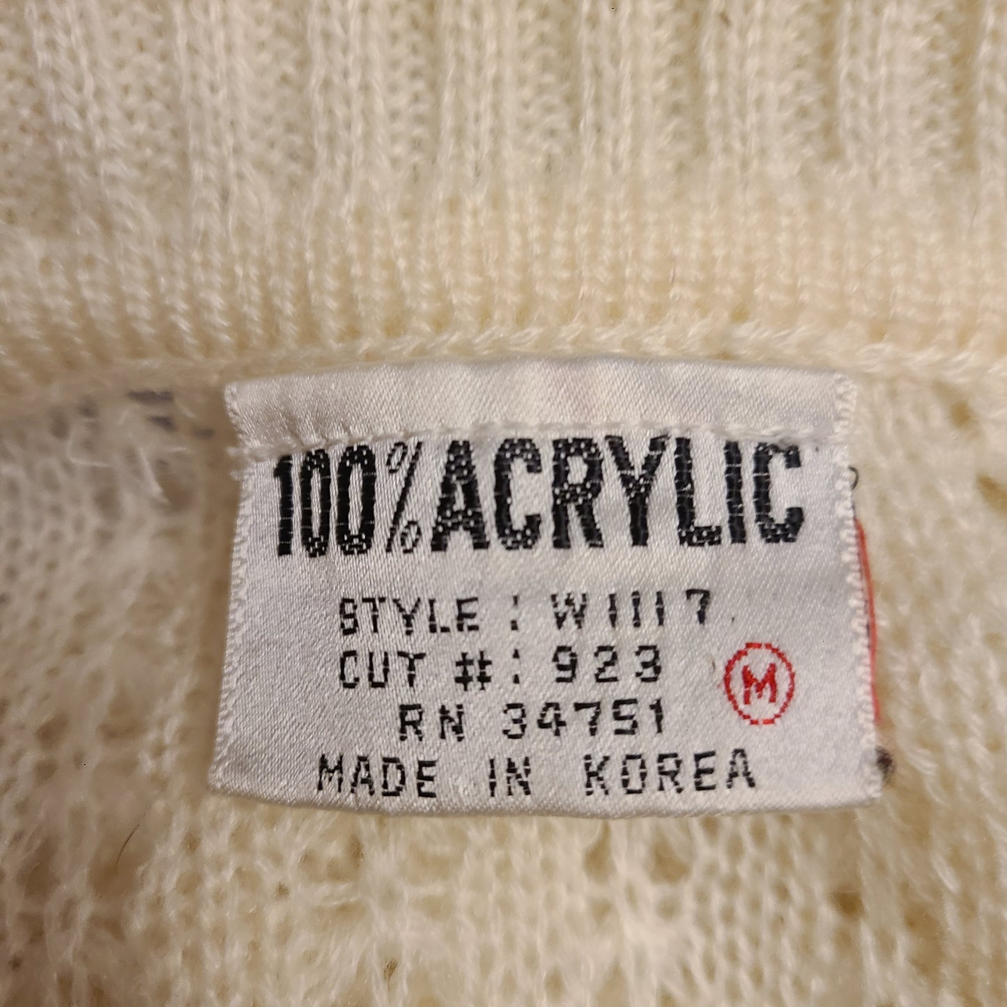 Ivory 1970s Pullover Sweater | Size Medium