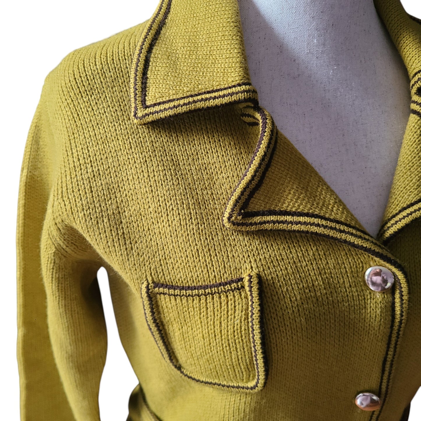 Hand Loomed 70s Sweater Blazer Jacket | Size Medium