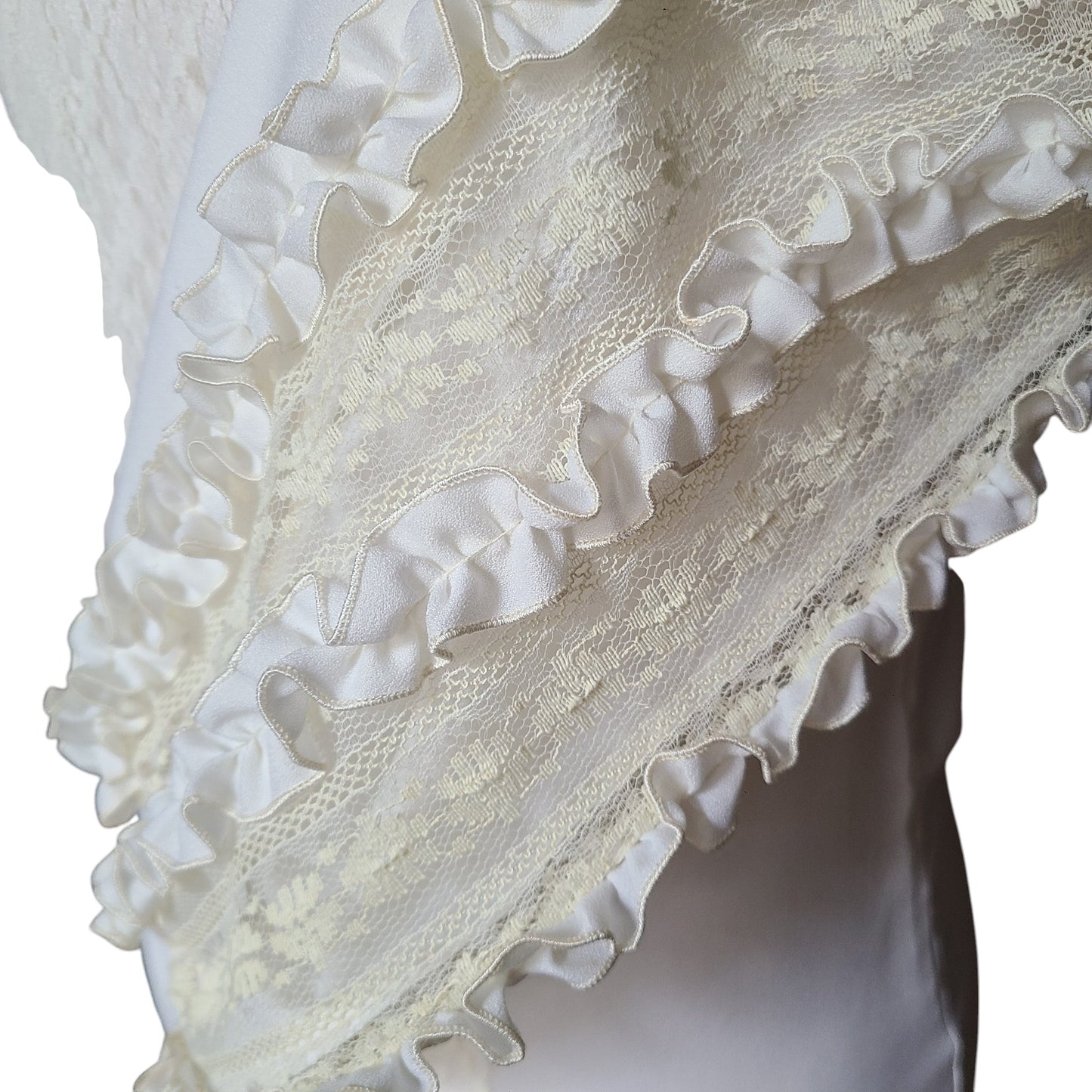 Lady Arrow 60s Pussycat Bow Lace Detail Blouse | Size Medium