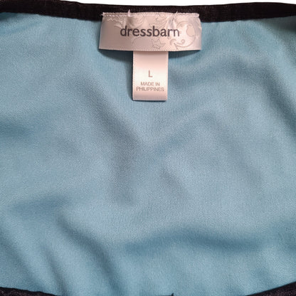 Dressbarn 90s Textured Blue Lace Top | Size Large