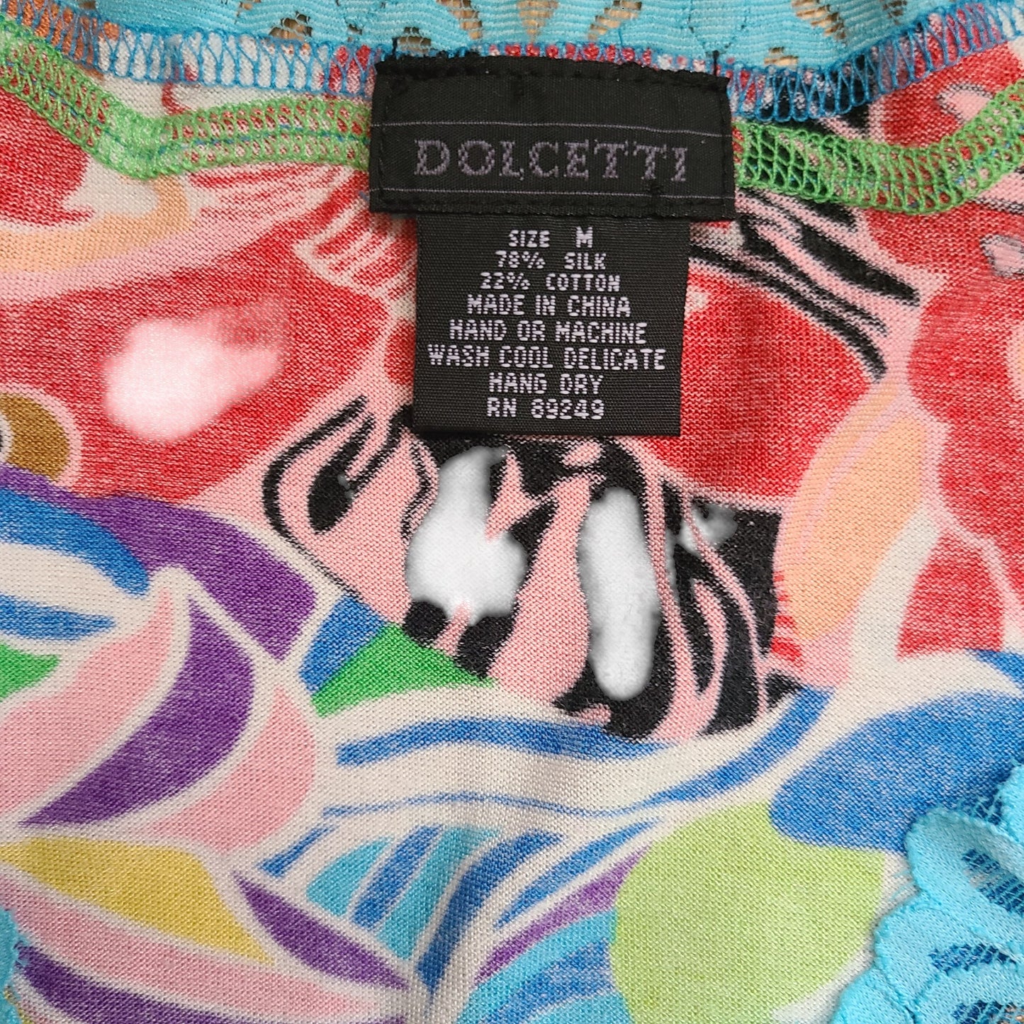 Dolcetti Y2K Psychedelic Print Top | Size Medium