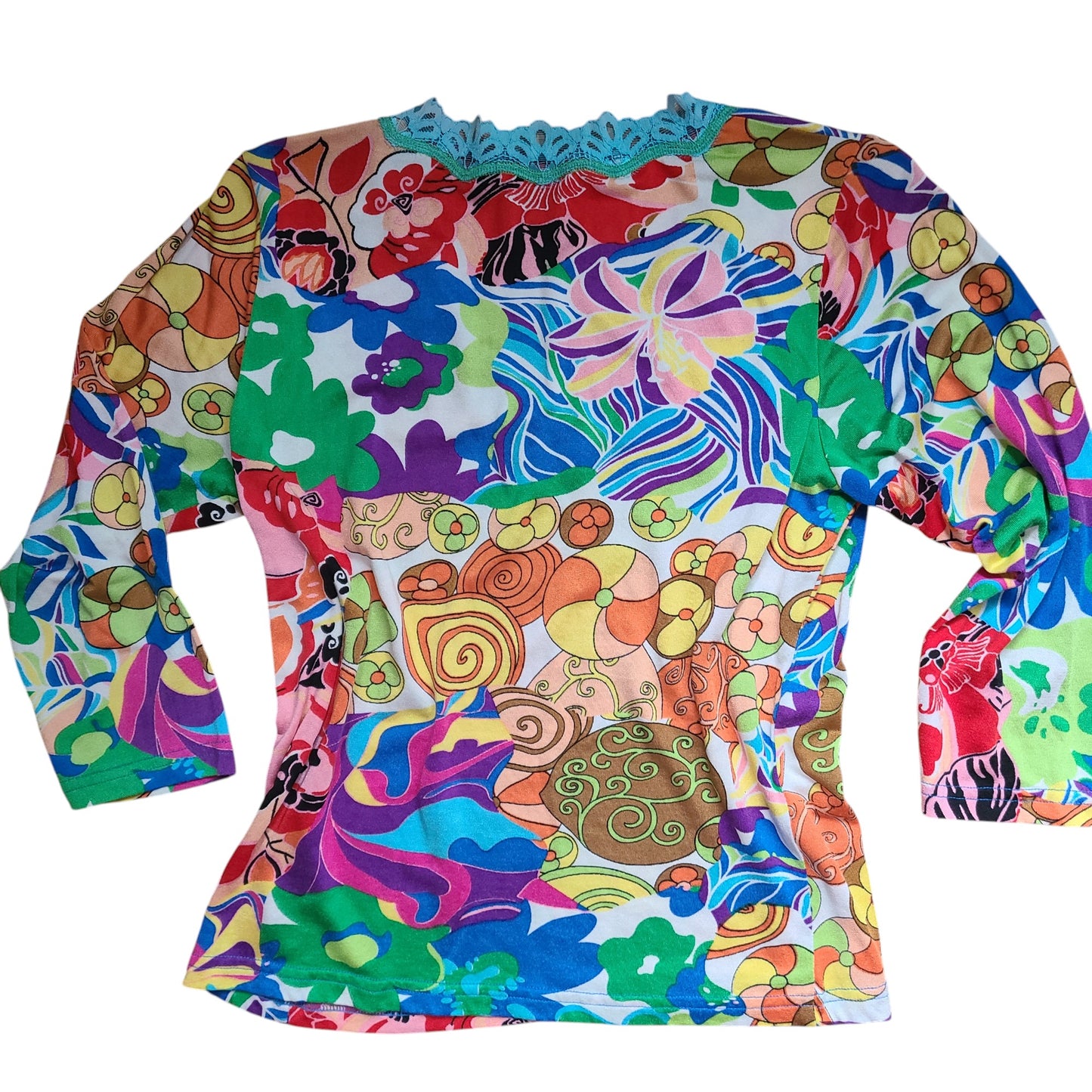Dolcetti Y2K Psychedelic Print Top | Size Medium
