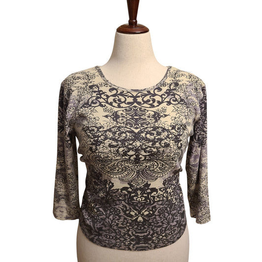 Jane Ashley 90s Tribal Print Top | Size Small