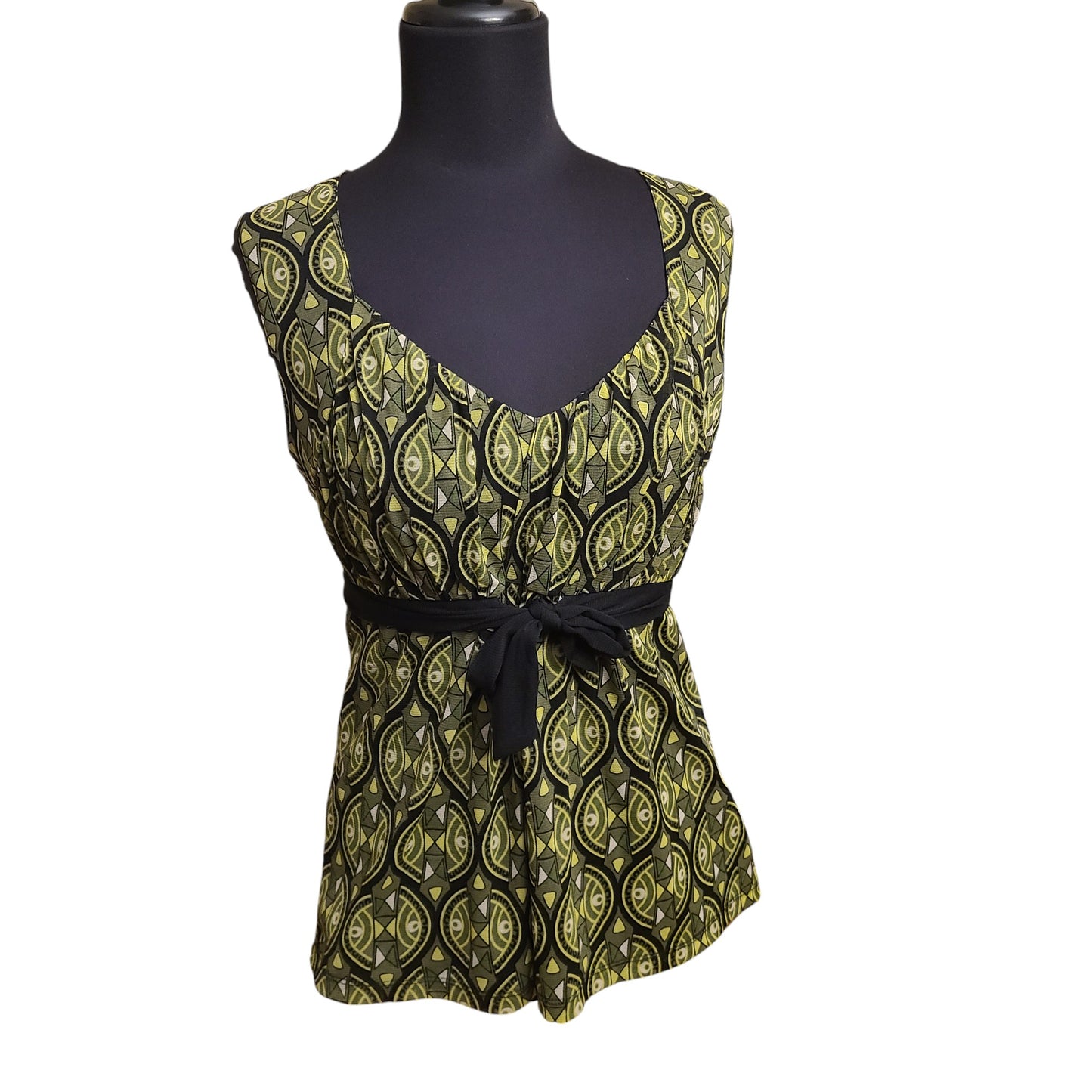 Y2k Geometric Green Mesh Top | Size Small