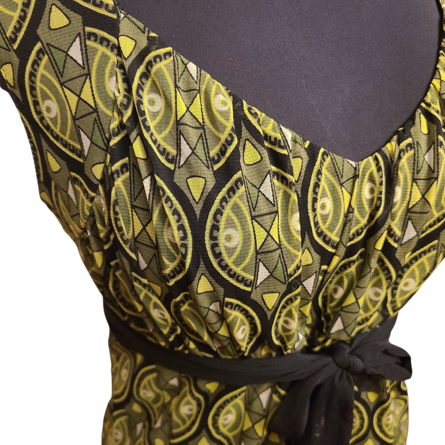 Y2k Geometric Green Mesh Top | Size Small