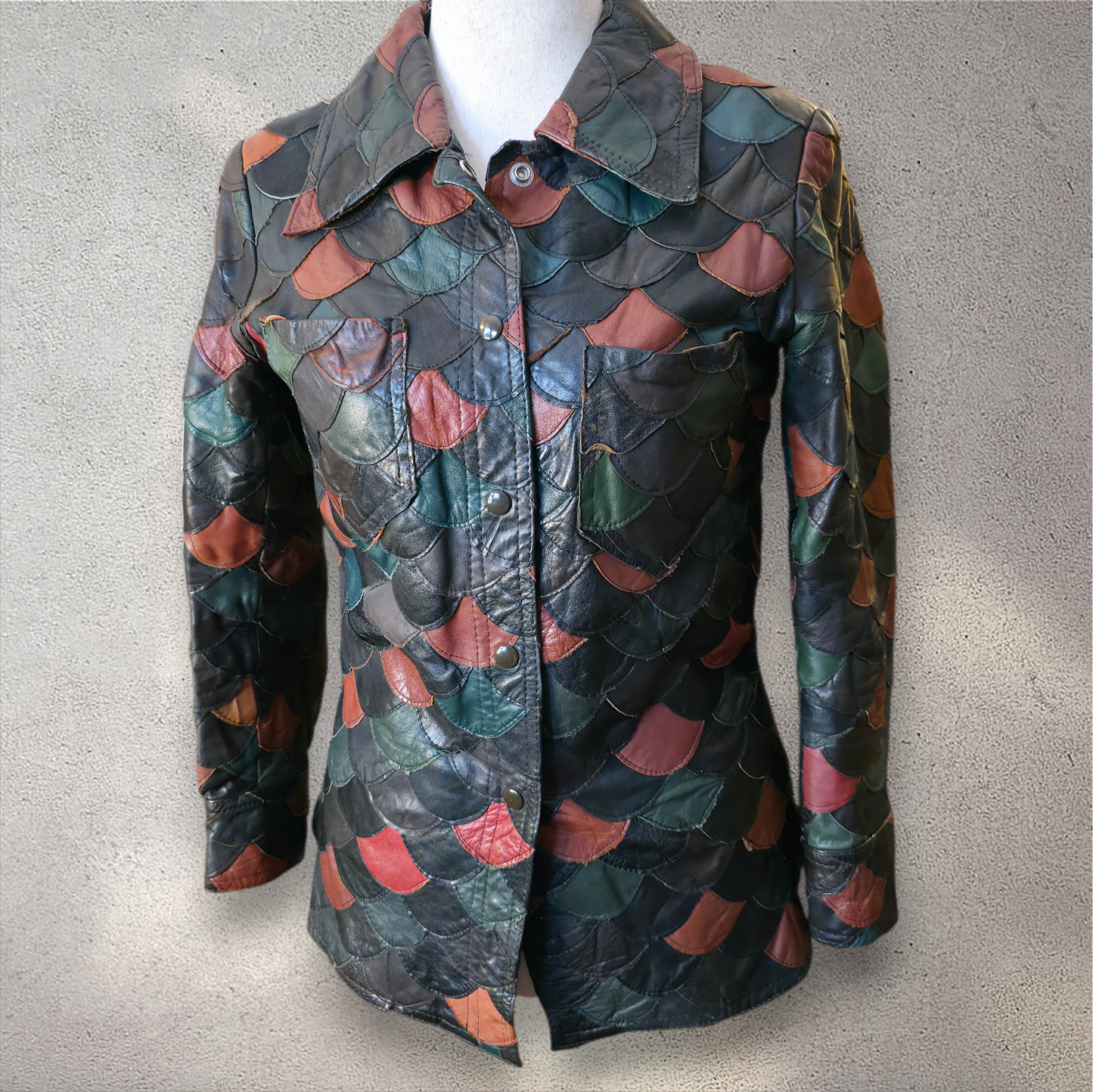 1970s Fish Scale Leather Jacket