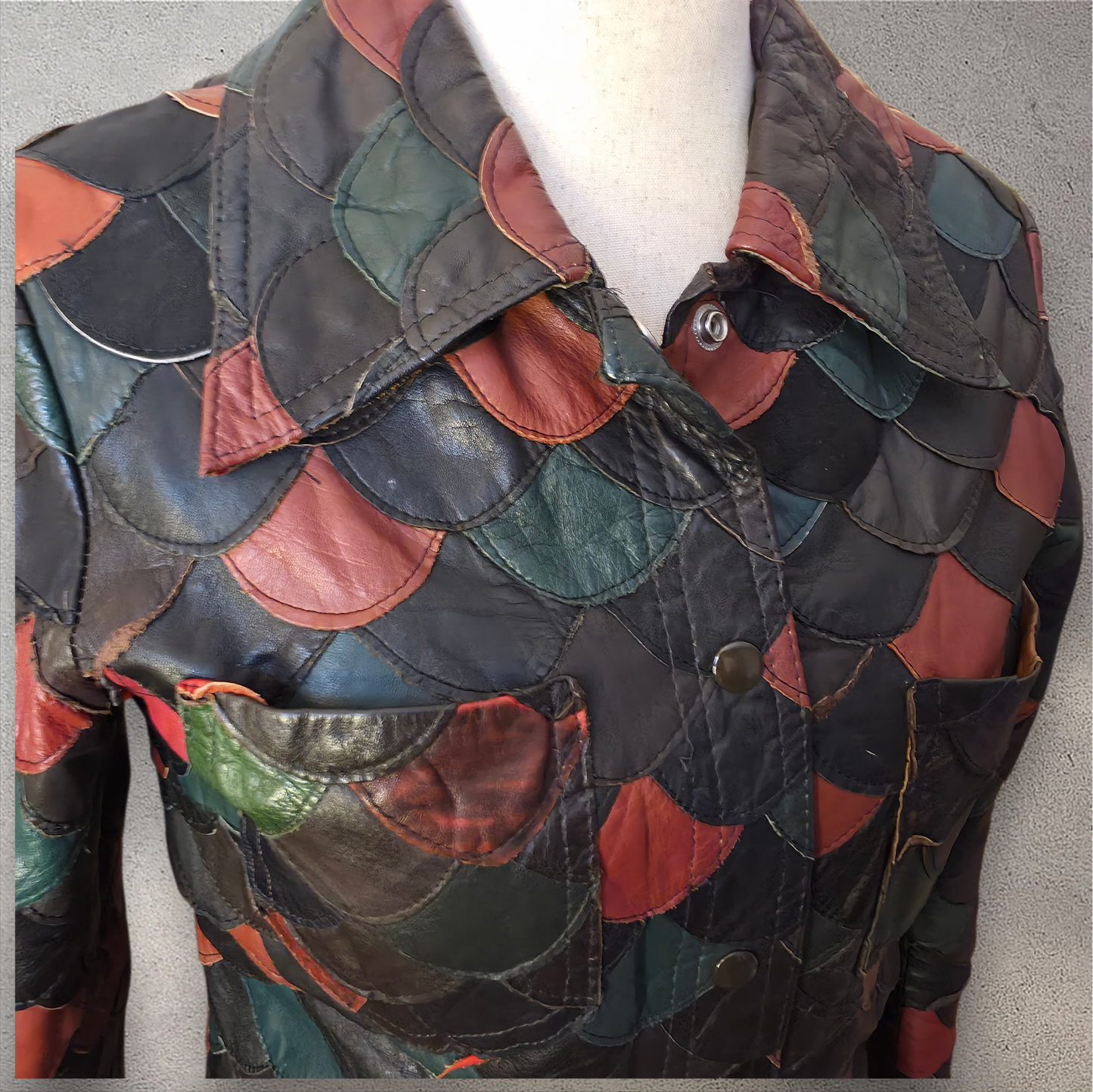 1970s Fish Scale Leather Jacket