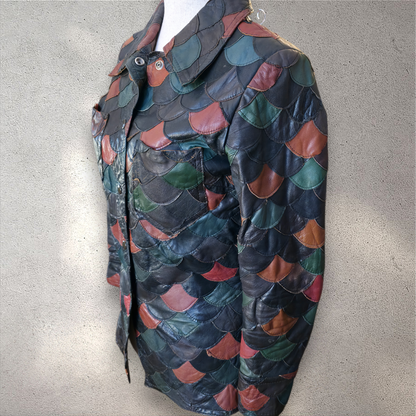 1970s Fish Scale Leather Jacket
