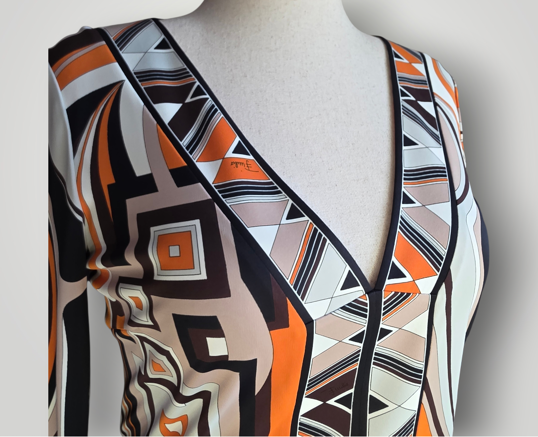 Early 2000's Emilio Pucci Geometric Print Dress