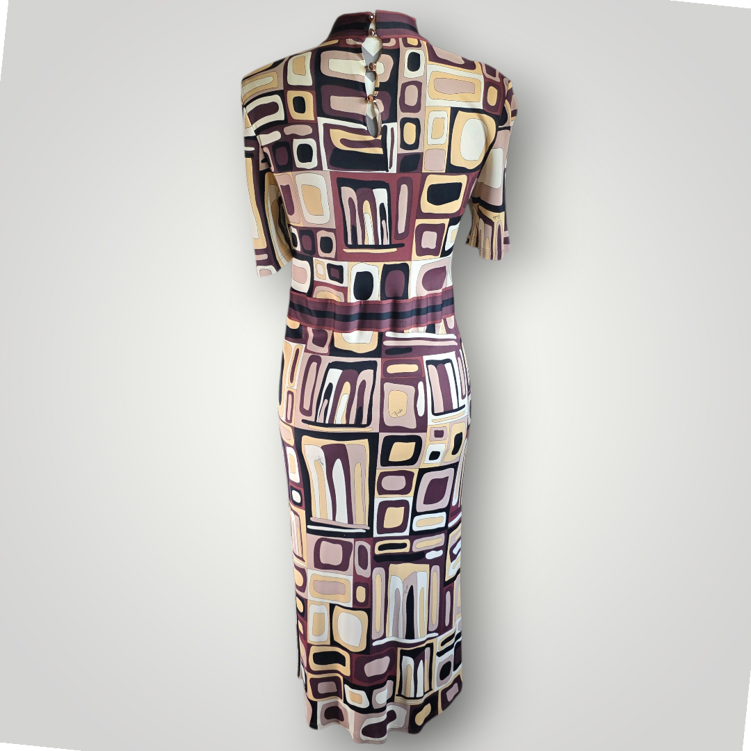 Early 2000's Emilio Pucci Quadratini Print Dress