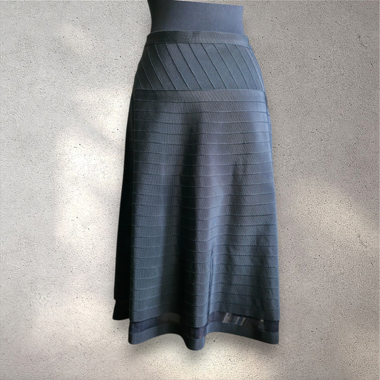 Prada Black Grosgrain Ribbon Skirt - Size 8