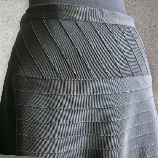 Prada Black Grosgrain Ribbon Skirt - Size 8