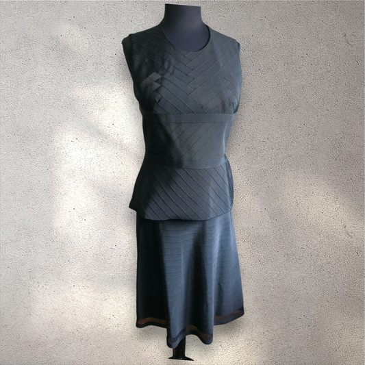 Prada Black Grosgrain Ribbon Blouse - Size 12 NWT
