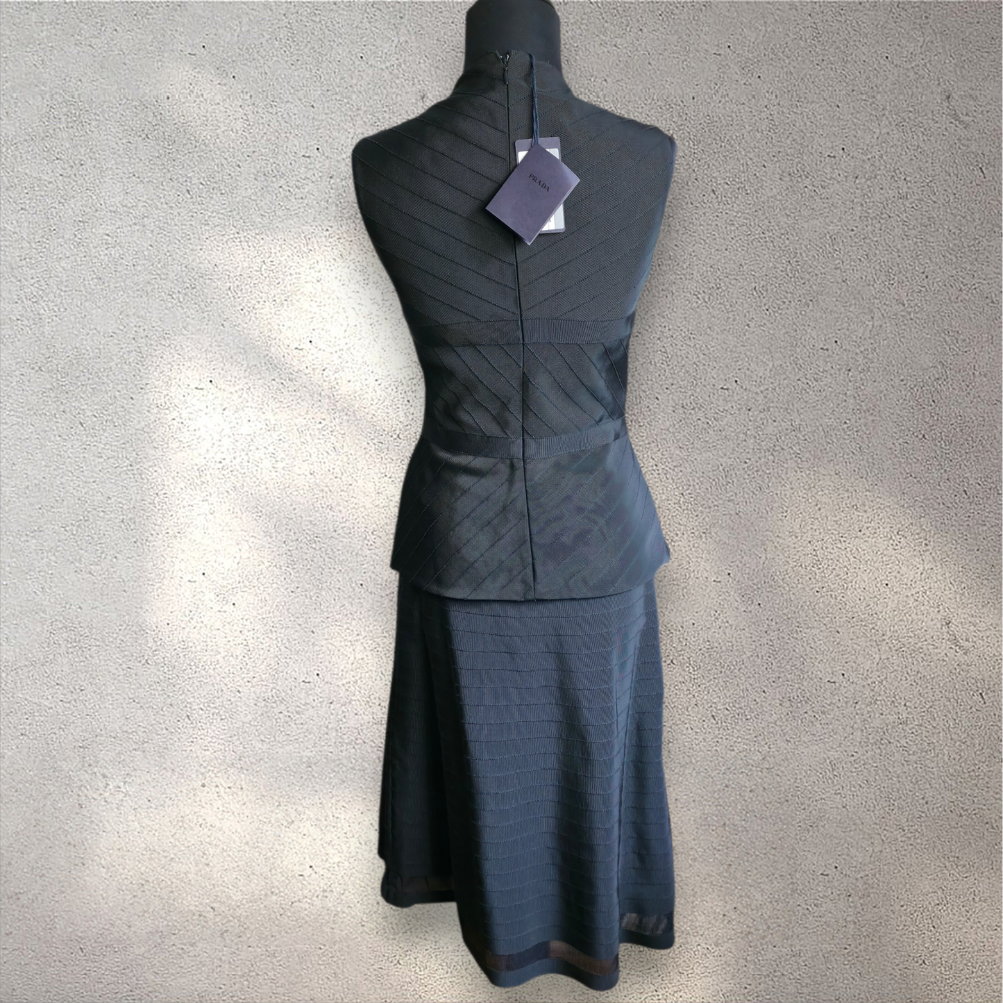 Prada Black Grosgrain Ribbon Blouse - Size 12 NWT