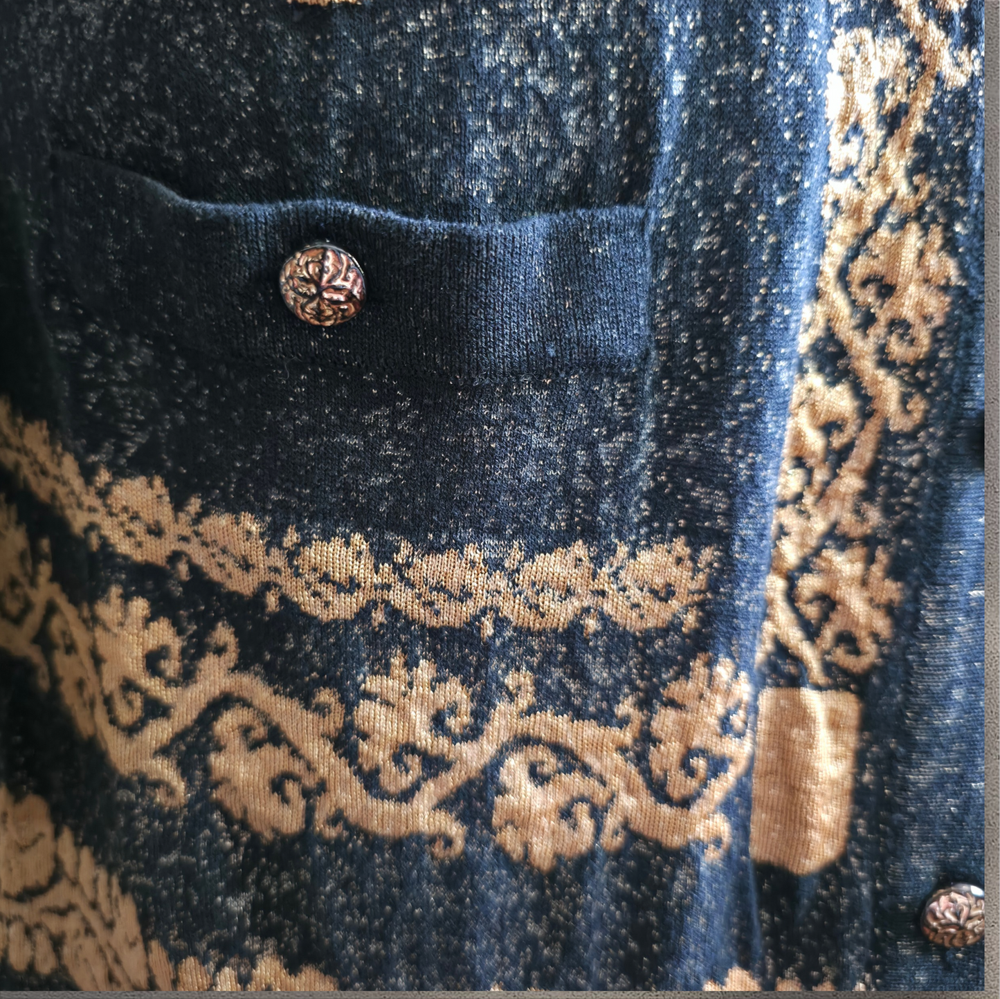 Chanel Spring 2010 Collection Black/Gold Cardigan
