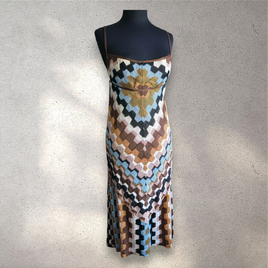 Missoni Orange Label Multi-Color Knit Midi Dress
