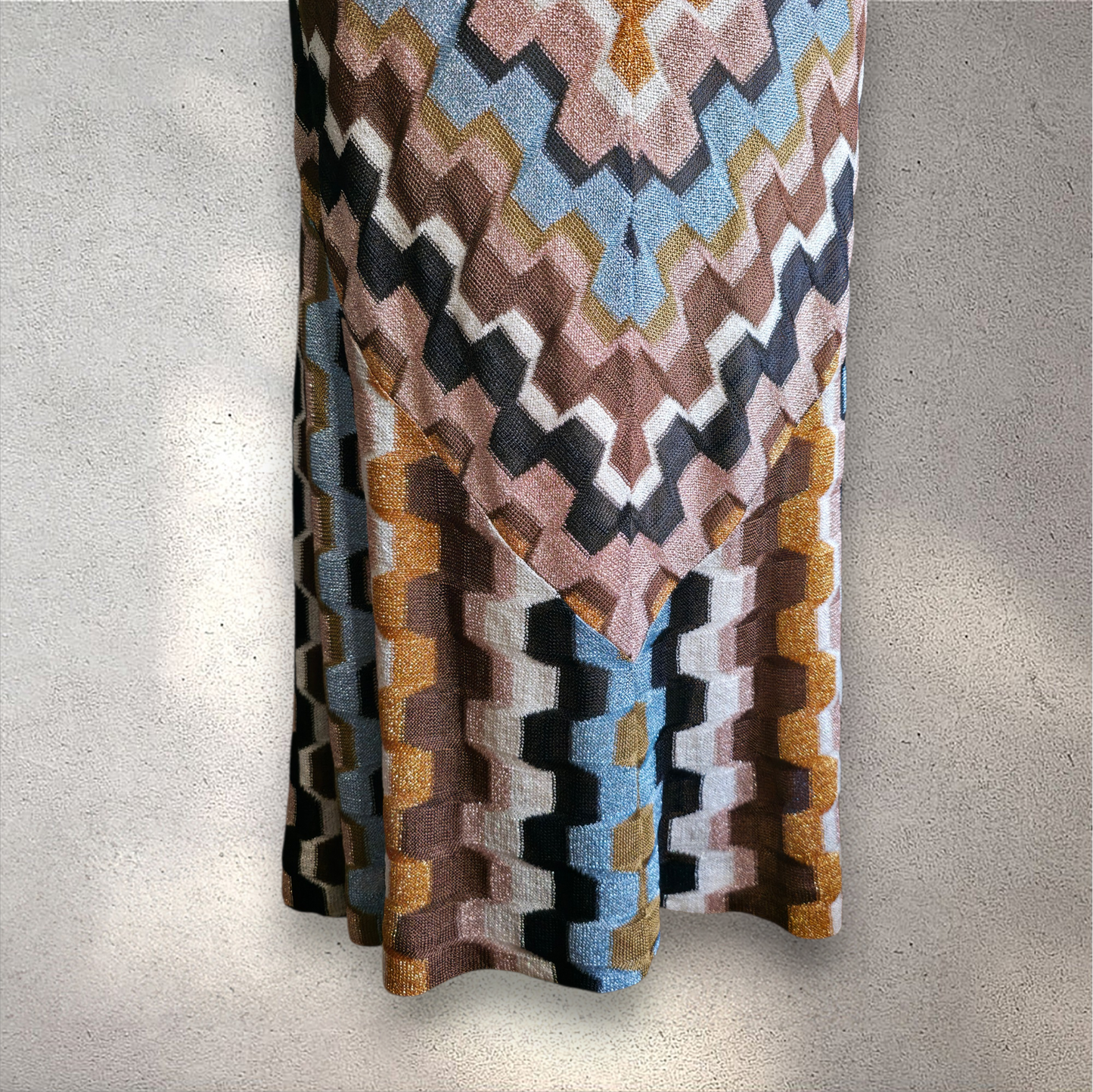 Missoni Orange Label Multi-Color Knit Midi Dress