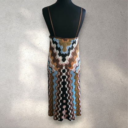 Missoni Orange Label Multi-Color Knit Midi Dress