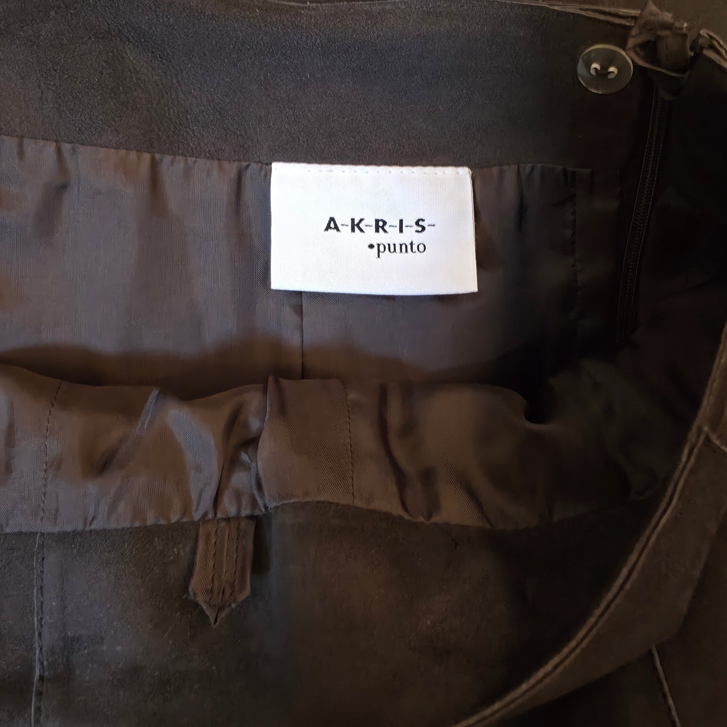 Akris Punto Chocolate Brown Suede  Skirt - Size 6