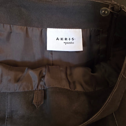 Akris Punto Chocolate Brown Suede  Skirt - Size 6
