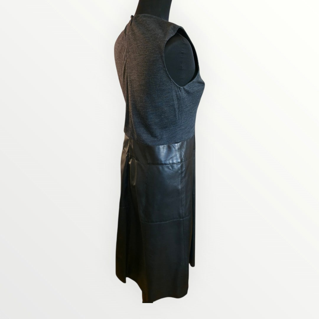Black Label Ralph Lauren Black Leather A Line Dress