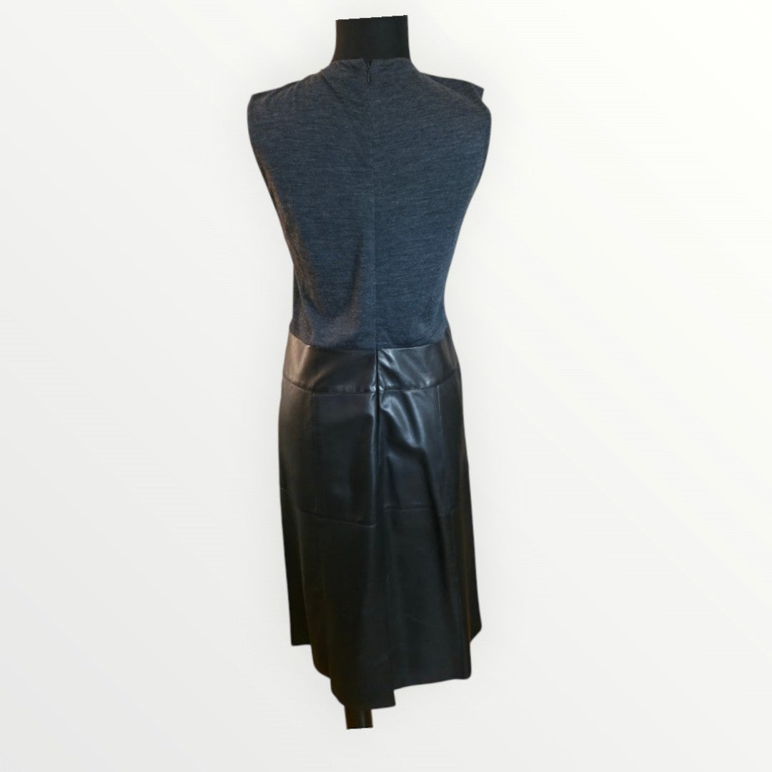 Black Label Ralph Lauren Black Leather A Line Dress