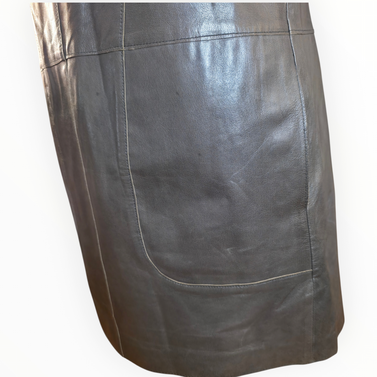 Vince Charcoal Gray Leather Shift Dress - Size 12