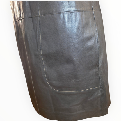 Vince Charcoal Gray Leather Shift Dress - Size 12