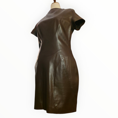 Tom Ford for Yves Saint Laurent Brown Leather Dress - Size 8