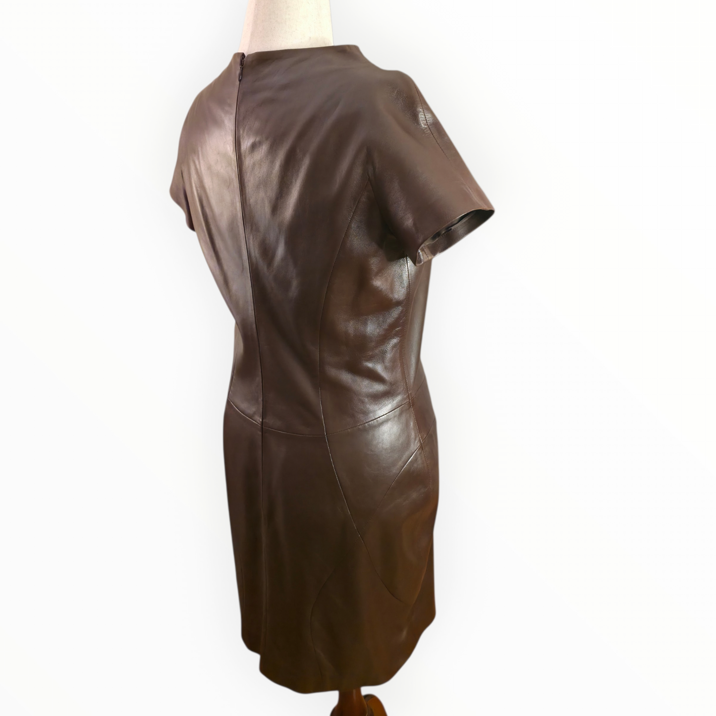 Tom Ford for Yves Saint Laurent Brown Leather Dress - Size 8