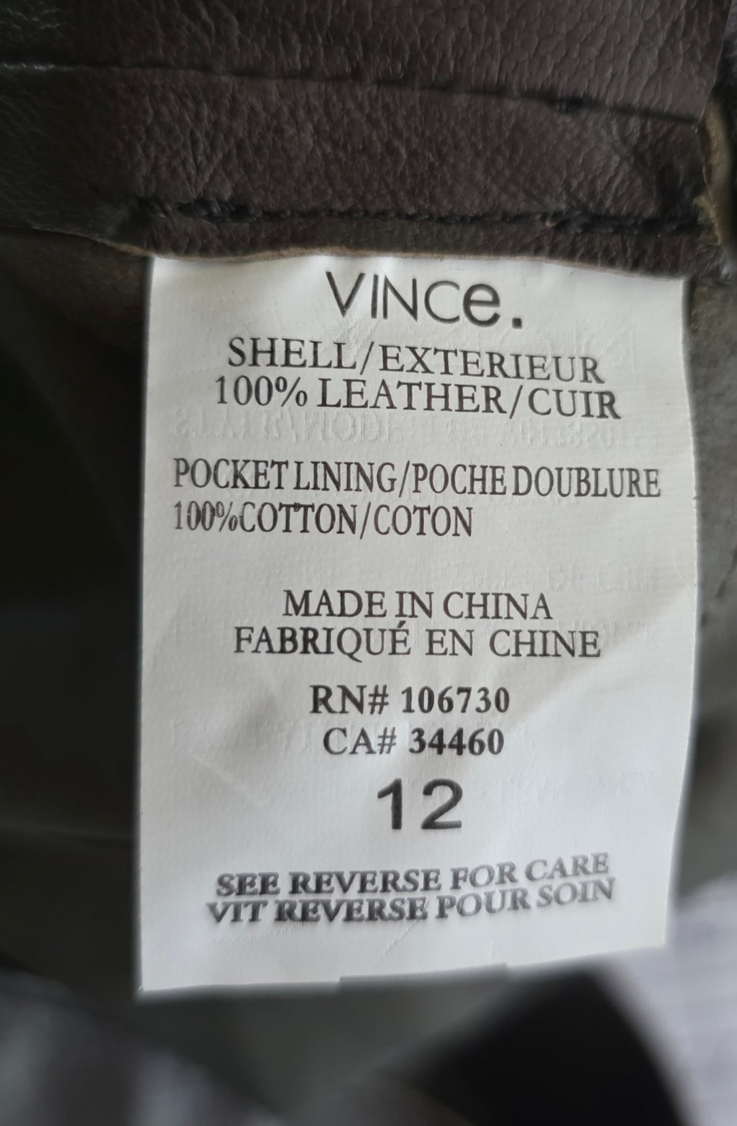 Vince Charcoal Gray Leather Shift Dress - Size 12
