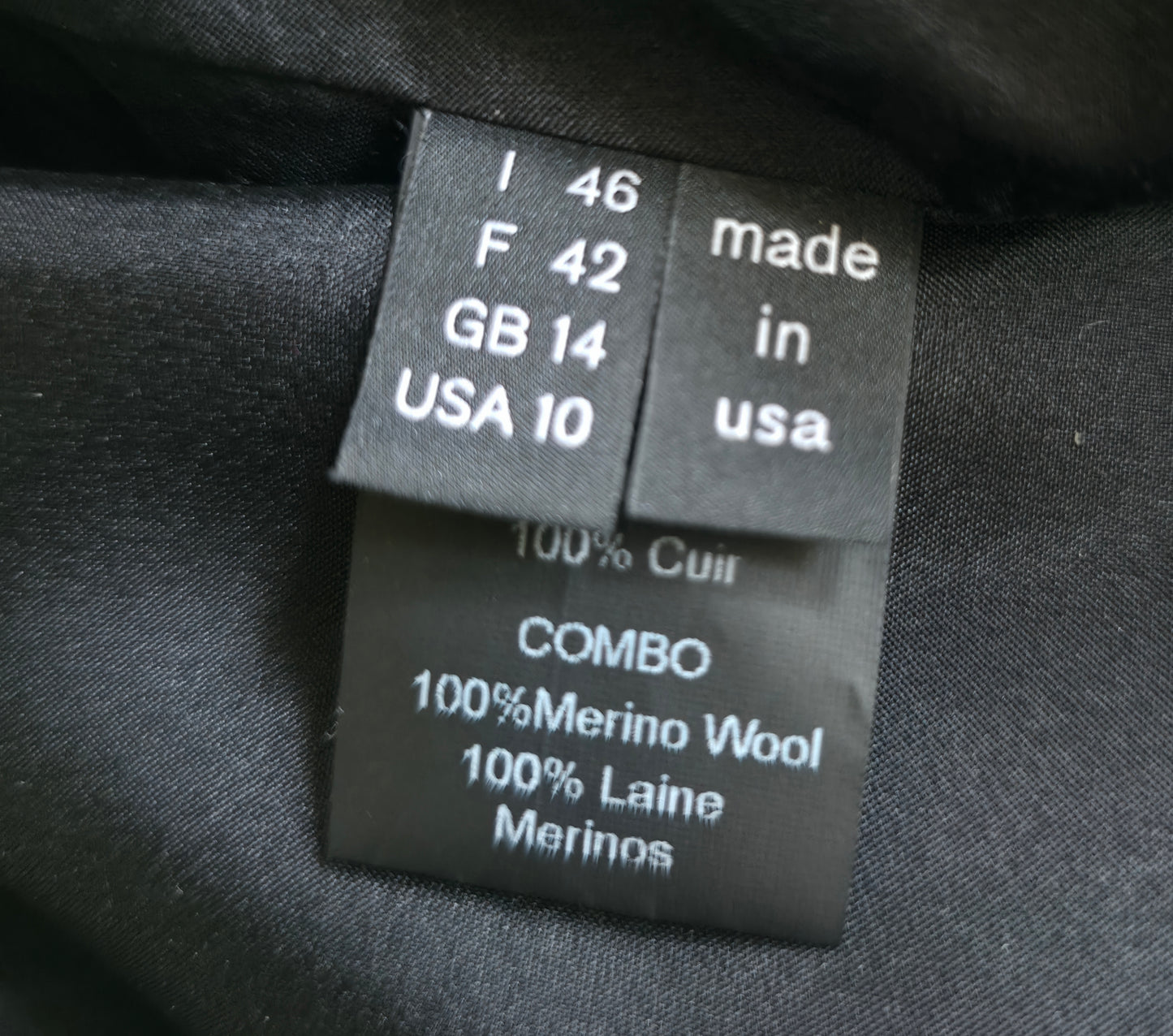Derek Lam Black Leather & Wool Sleeveless Dress - Size 10