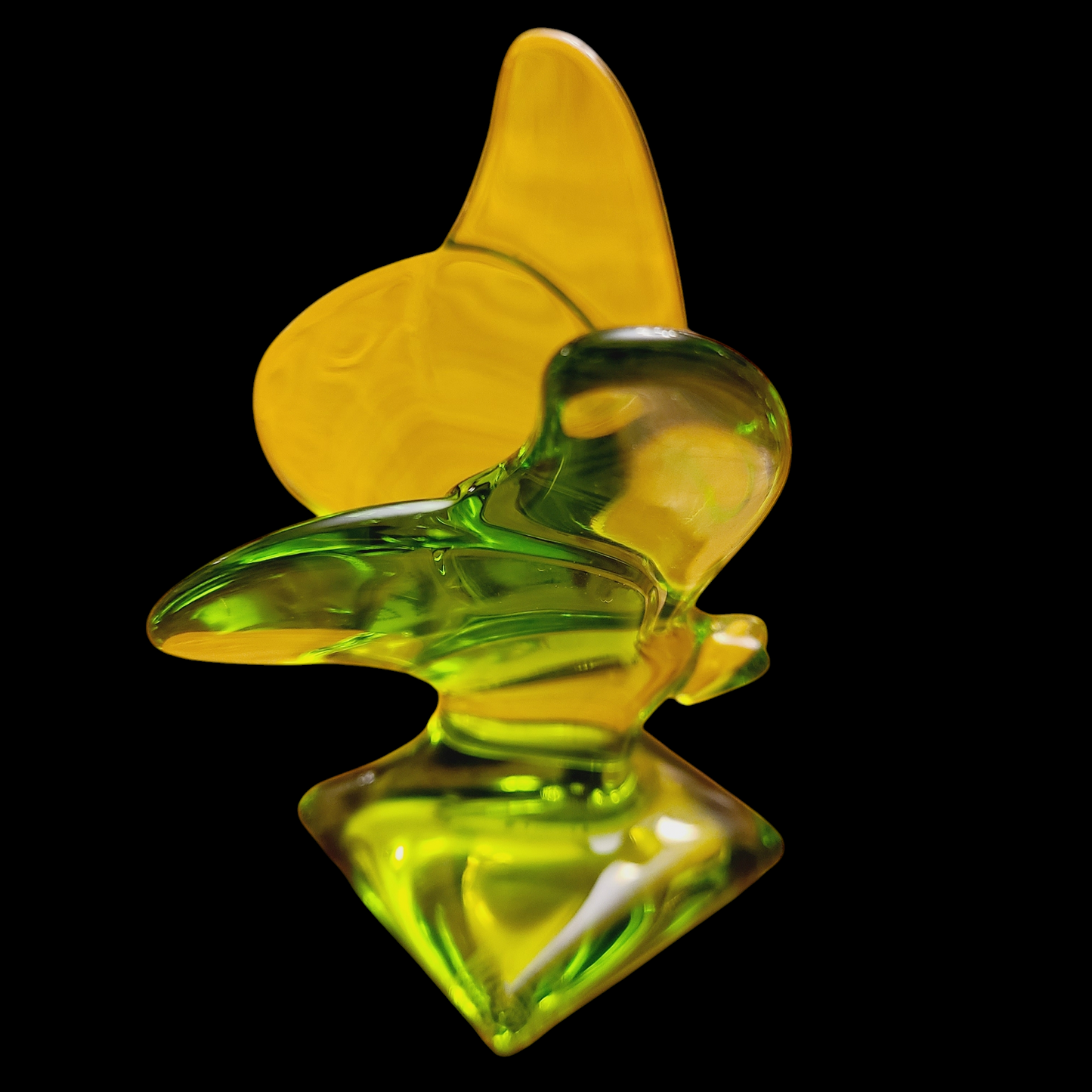 Baccarat Butterfly Green Art Glass Figurine