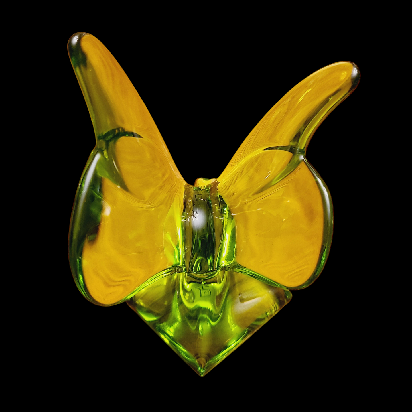 Baccarat Butterfly Green Art Glass Figurine