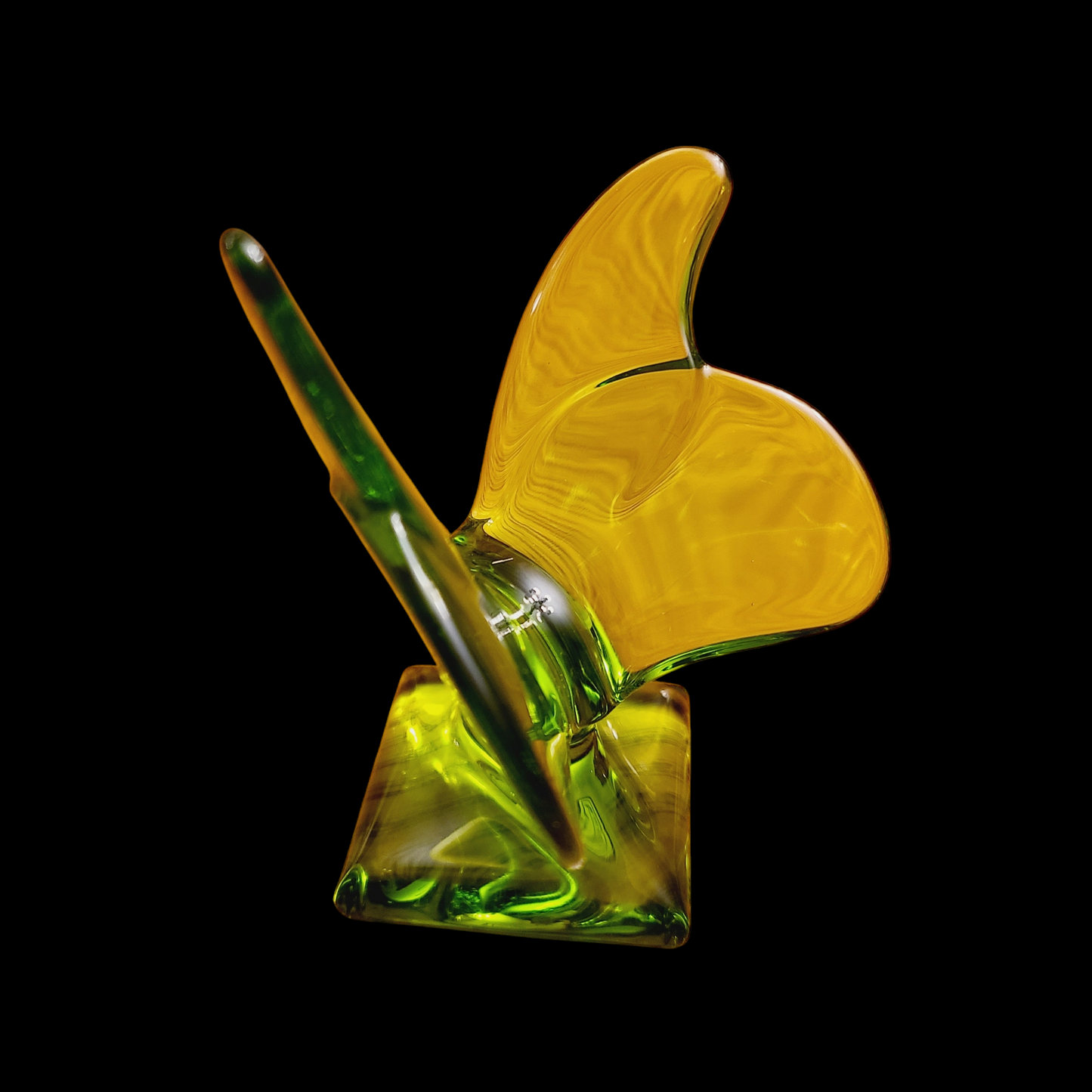 Baccarat Butterfly Green Art Glass Figurine